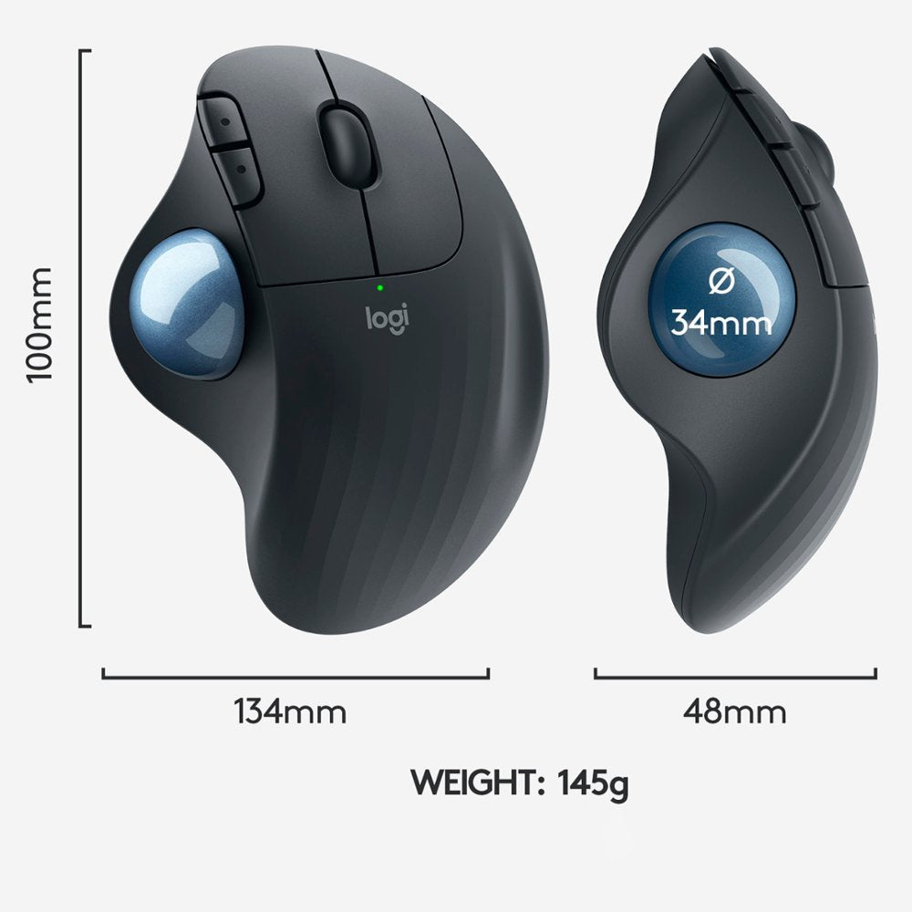 Logitech Ergo M575 Wireless Trackball Mouse (Black) -