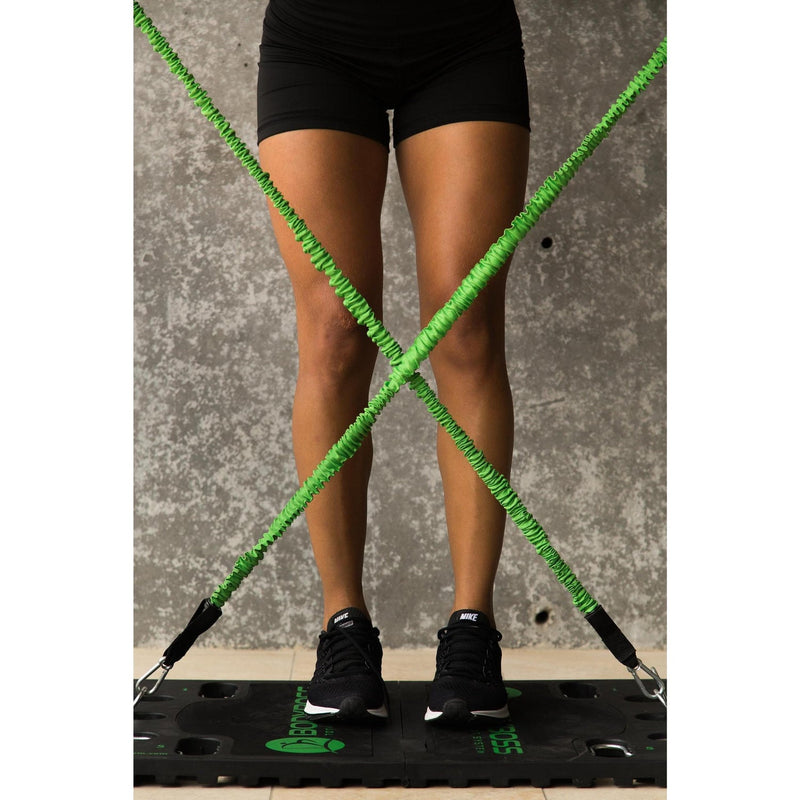 BodyBoss Resistance Bands - Custom Resistance Bands for Total Body Workouts (Green) Bundle -